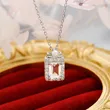 High Quality Stainless Steel Jewelry Necklace Color Stone Setting
