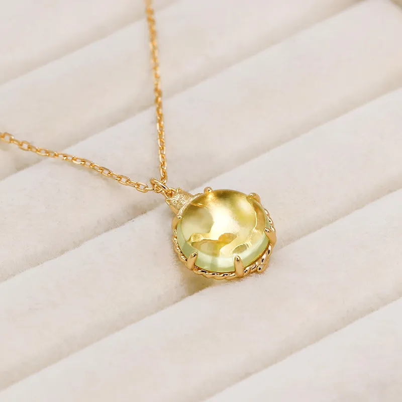 High Quality Stainless Steel Jewelry Necklace Color Stone Setting