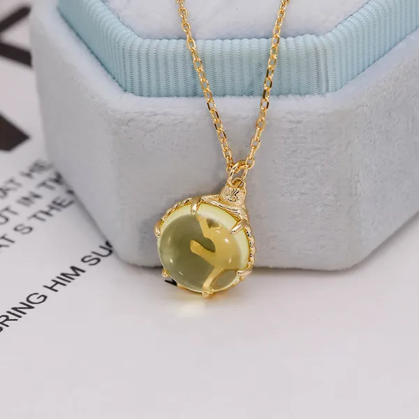 High Quality Stainless Steel Jewelry Necklace Color Stone Setting