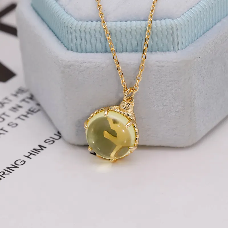 High Quality Stainless Steel Jewelry Necklace Color Stone Setting