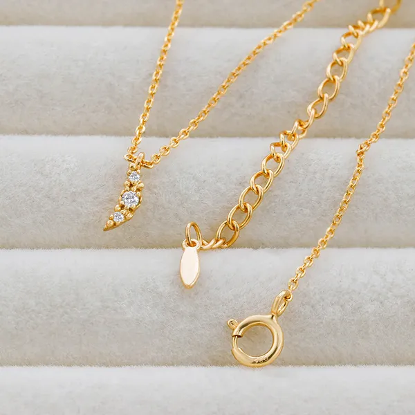 High Quality Stainless Steel Jewelry Necklace Color Stone Setting