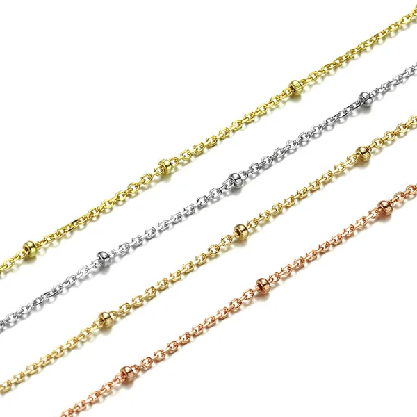 High Quality Stainless Steel Jewelry Necklace Color Stone Setting