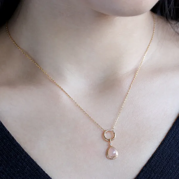 High Quality Stainless Steel Jewelry Necklace Color Stone Setting