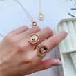 High Quality Stainless Steel Jewelry Necklace Color Stone Setting