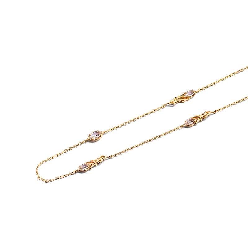 High Quality Stainless Steel Jewelry Necklace Color Stone Setting