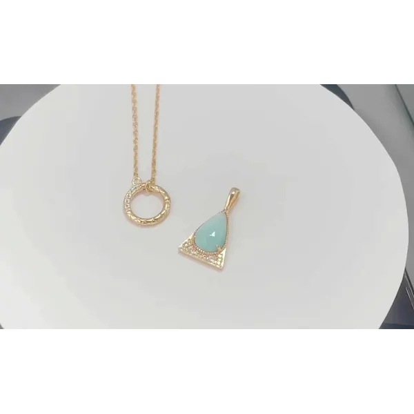 High Quality Stainless Steel Jewelry Necklace Color Stone Setting