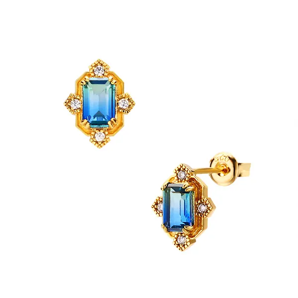 High Quality Stainless Steel Jewelry Necklace Color Stone Setting