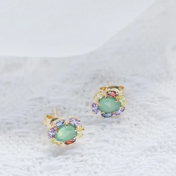 High Quality Stainless Steel Jewelry Necklace Color Stone Setting