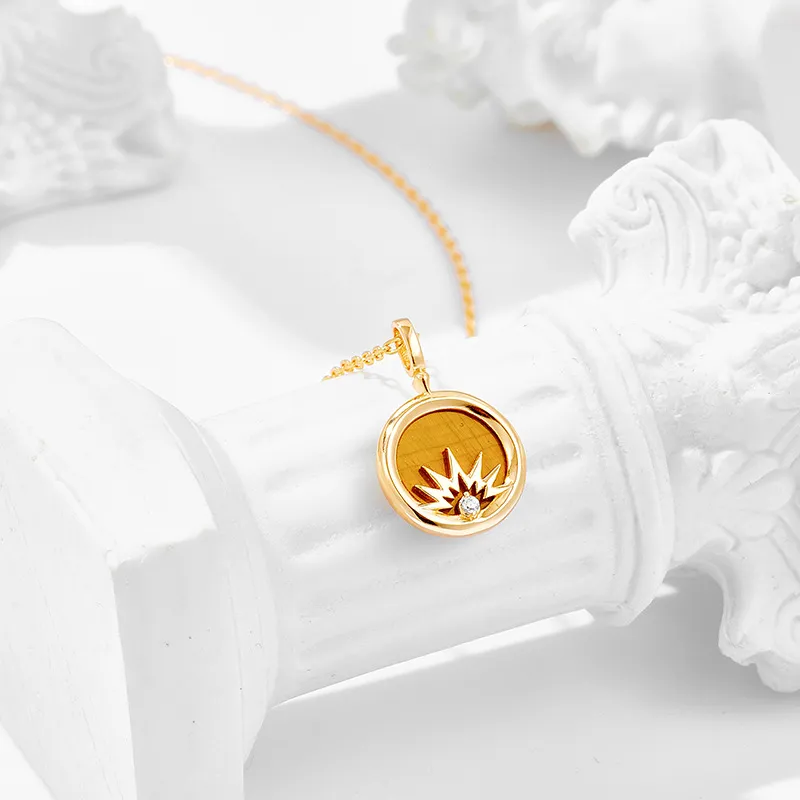 High Quality Stainless Steel Jewelry Necklace Color Stone Setting