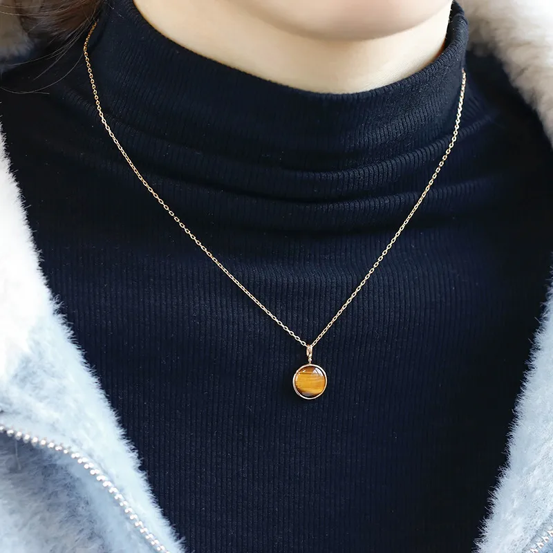 High Quality Stainless Steel Jewelry Necklace Color Stone Setting