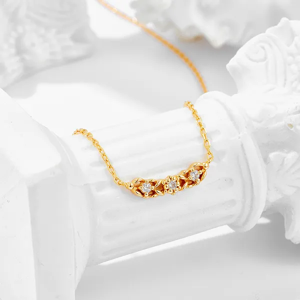 High Quality Stainless Steel Jewelry Necklace Color Stone Setting