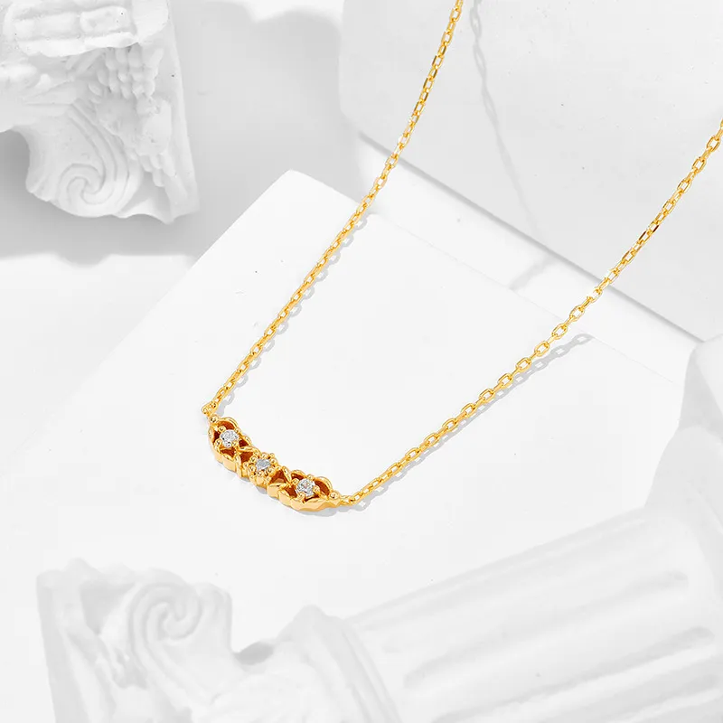 High Quality Stainless Steel Jewelry Necklace Color Stone Setting