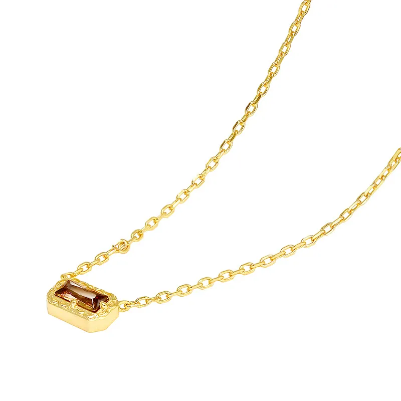 High Quality Stainless Steel Jewelry Necklace Color Stone Setting