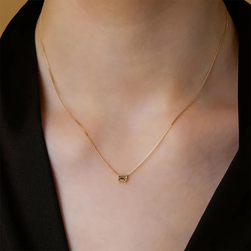 High Quality Stainless Steel Jewelry Necklace Color Stone Setting