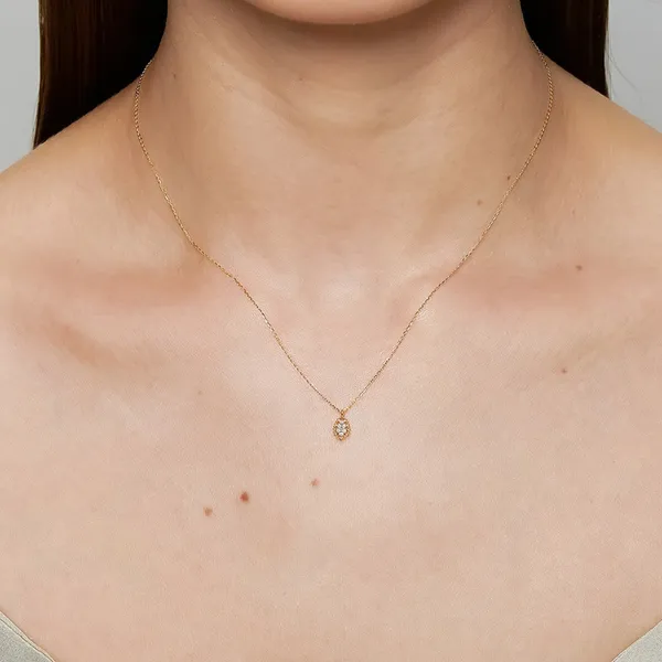 High Quality Stainless Steel Jewelry Necklace Color Stone Setting