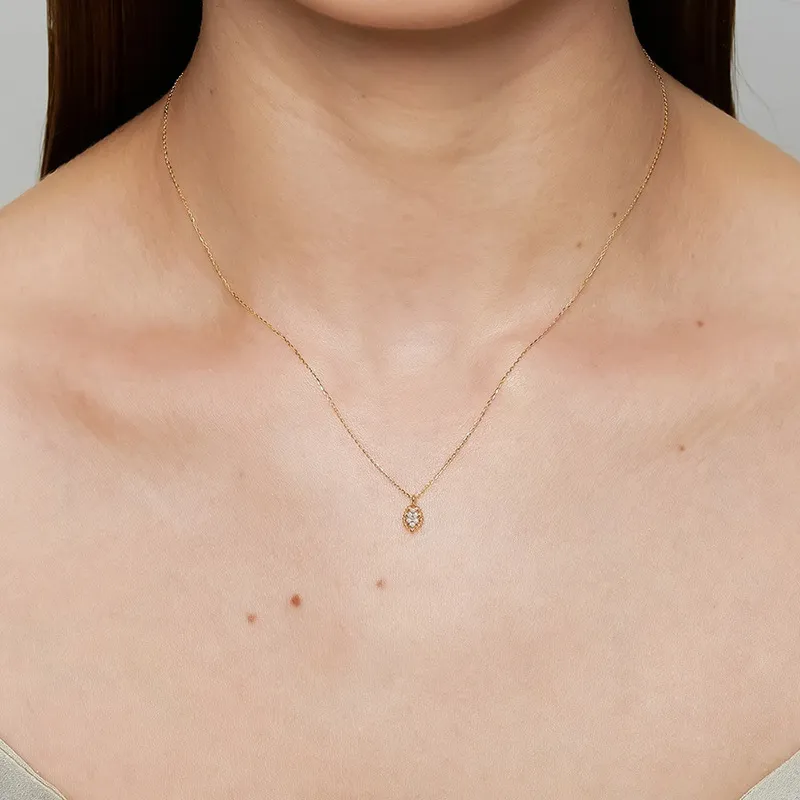 High Quality Stainless Steel Jewelry Necklace Color Stone Setting