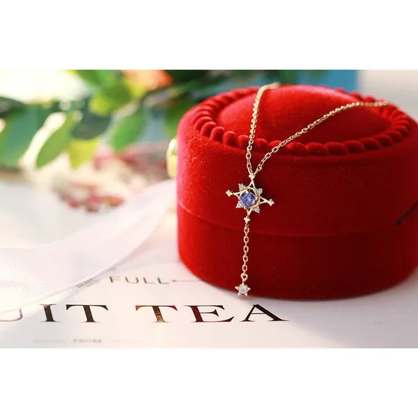 High Quality Stainless Steel Jewelry Necklace Color Stone Setting