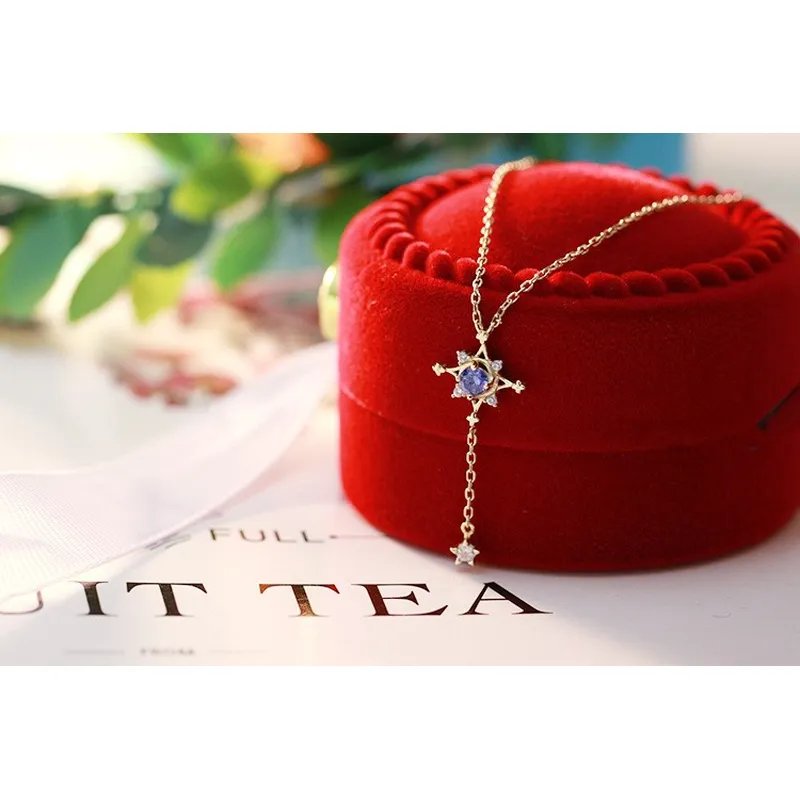 High Quality Stainless Steel Jewelry Necklace Color Stone Setting