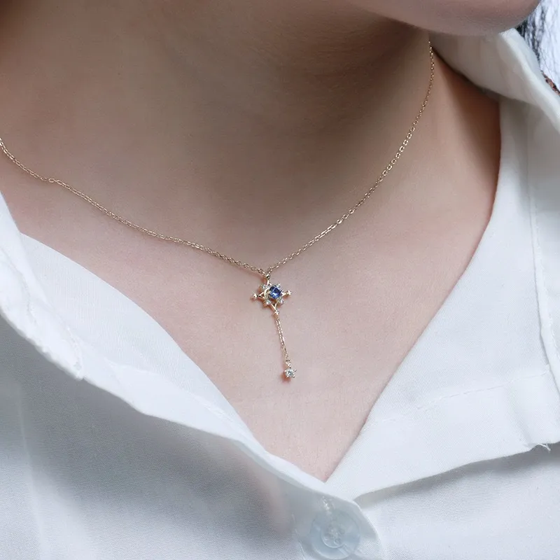 High Quality Stainless Steel Jewelry Necklace Color Stone Setting