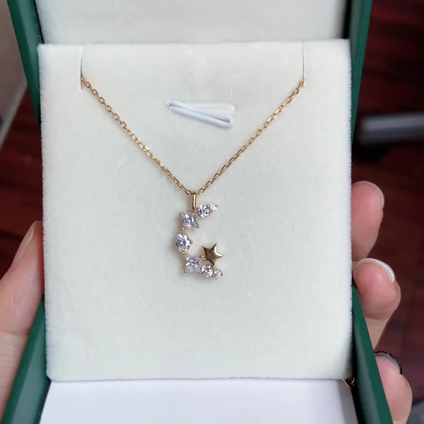 High Quality Stainless Steel Jewelry Necklace Color Stone Setting