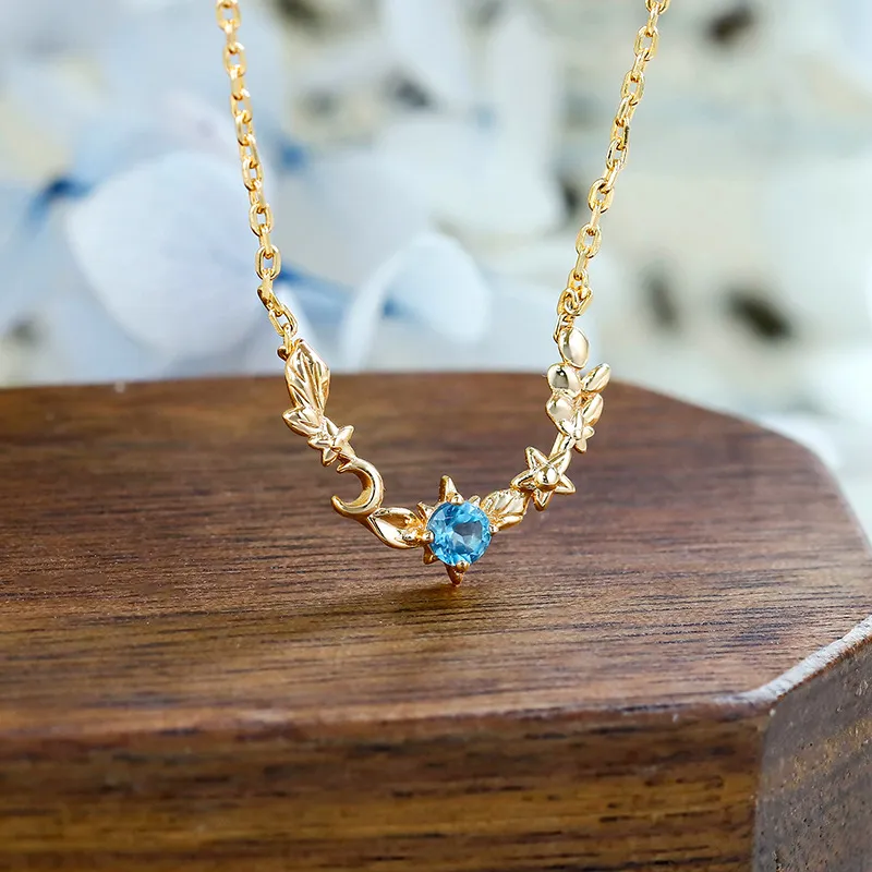 High Quality Stainless Steel Jewelry Necklace Color Stone Setting