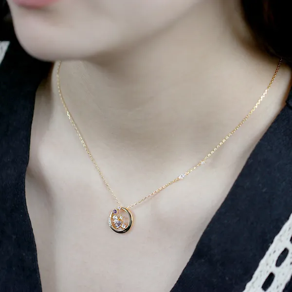 High Quality Stainless Steel Jewelry Necklace Color Stone Setting