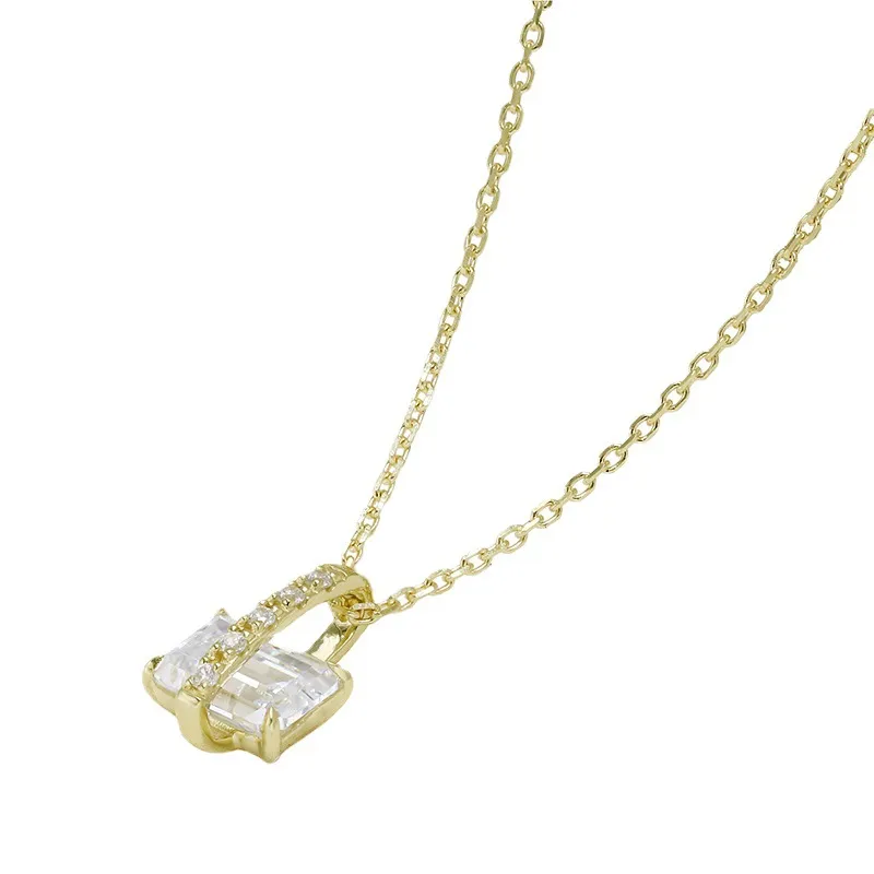 High Quality Stainless Steel Jewelry Necklace Color Stone Setting