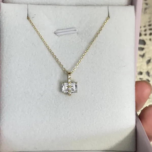 High Quality Stainless Steel Jewelry Necklace Color Stone Setting