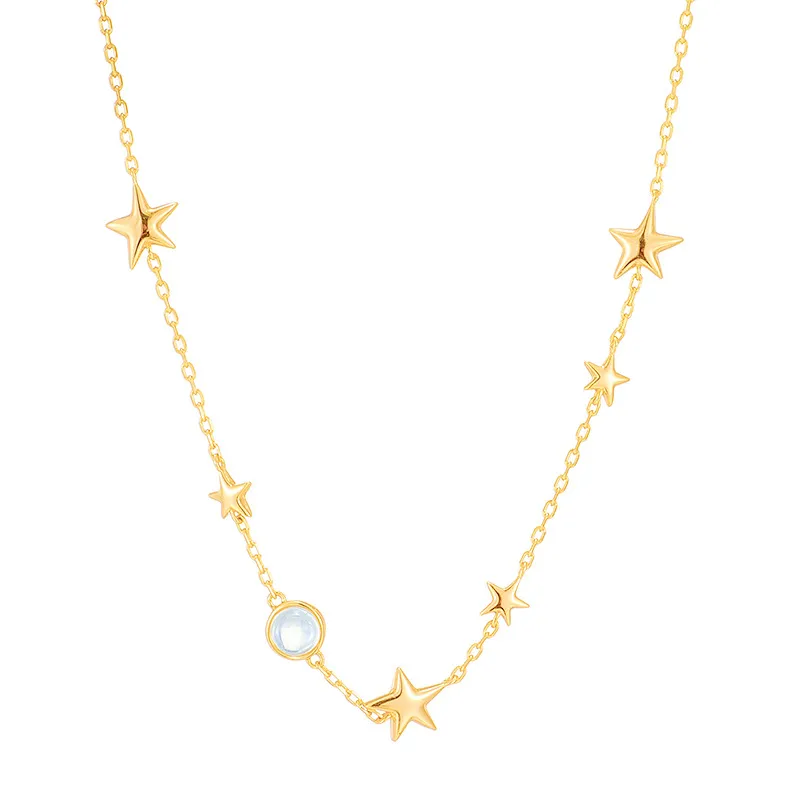 High Quality Stainless Steel Jewelry Necklace Color Stone Setting