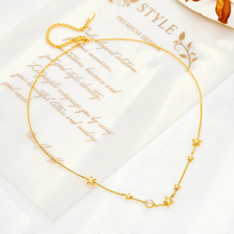 High Quality Stainless Steel Jewelry Necklace Color Stone Setting