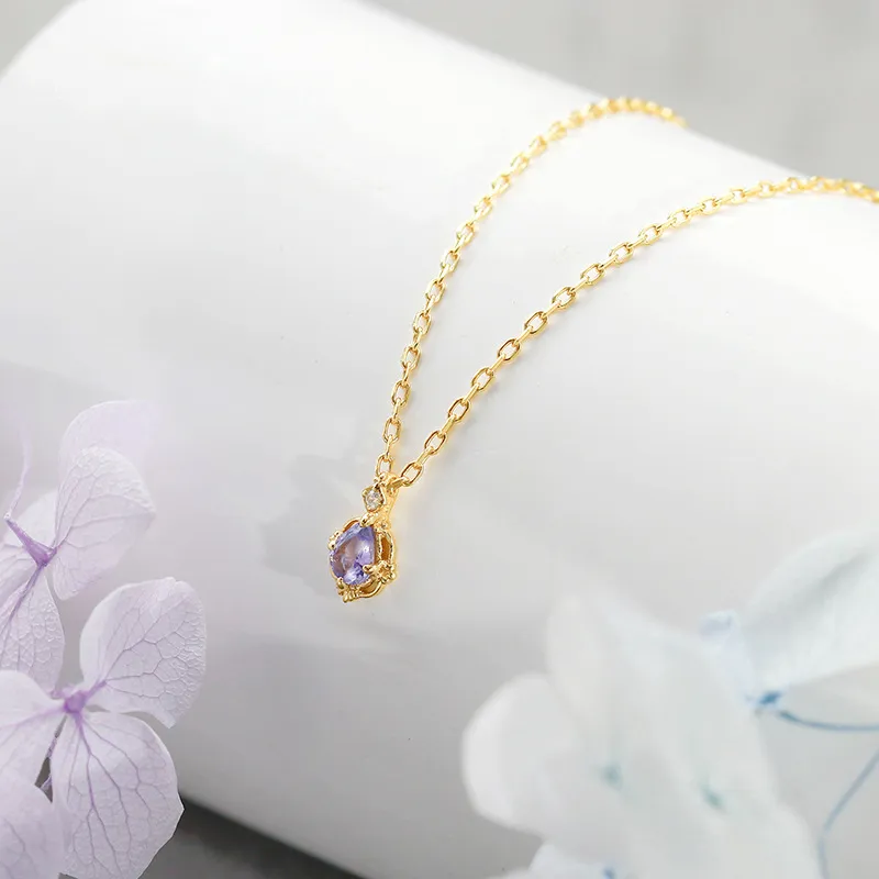 High Quality Stainless Steel Jewelry Necklace Color Stone Setting