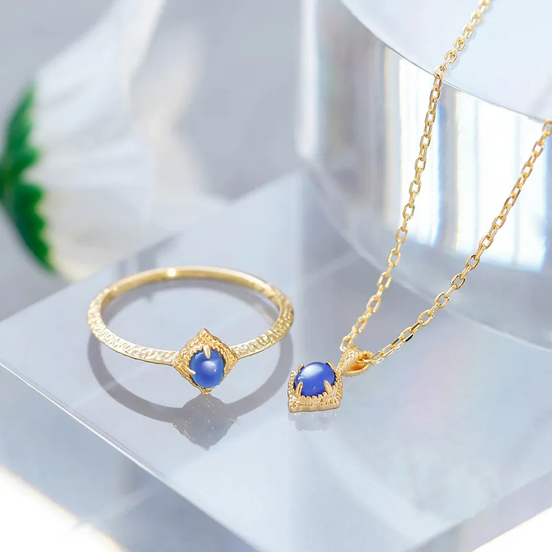 High Quality Stainless Steel Jewelry Necklace Color Stone Setting