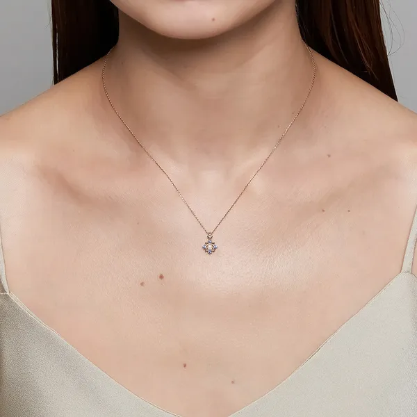 High Quality Stainless Steel Jewelry Necklace Color Stone Setting