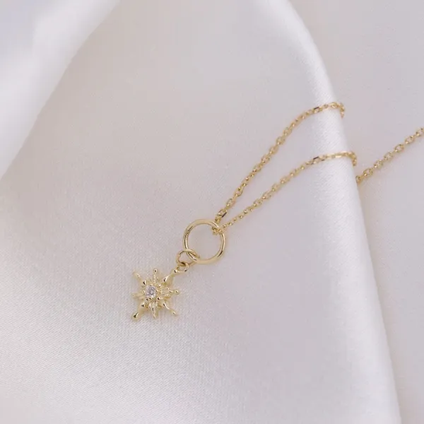 High Quality Stainless Steel Jewelry Necklace Color Stone Setting