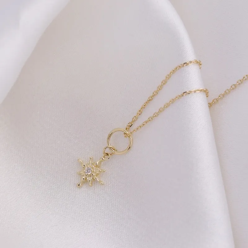 High Quality Stainless Steel Jewelry Necklace Color Stone Setting