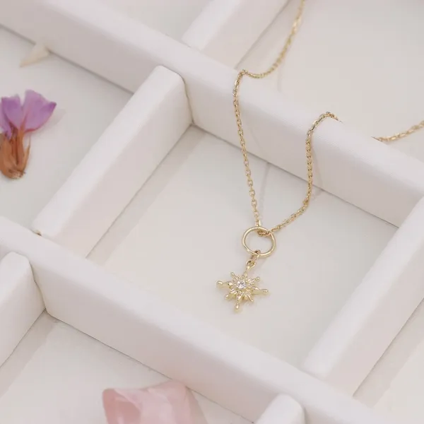 High Quality Stainless Steel Jewelry Necklace Color Stone Setting