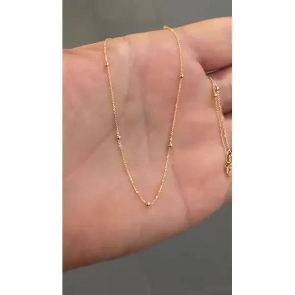 Stainless Steel Curb Chain And Bead Chain Necklace