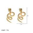 18K Gold Plating Women Texture Snake Stud Earrings