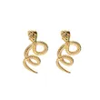 18K Gold Plating Women Texture Snake Stud Earrings