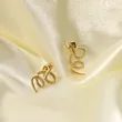 18K Gold Plating Women Texture Snake Stud Earrings