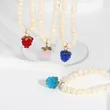 Natural Frashwater Pearl Colorful Grape Pendant Necklace