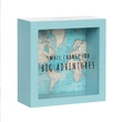 Customized wooden glass bank money cash coin storage box frame 3D 