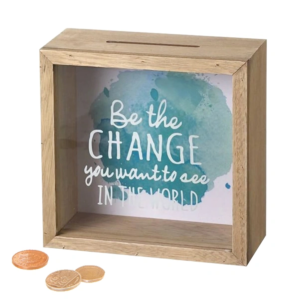 3d box frame coin box wooden money box for home practical decor