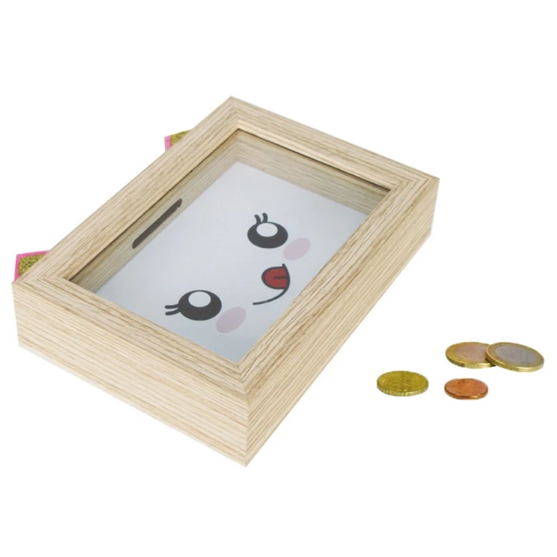 Wooden Shadow Money Saving Box -Wooden Money For Kids Gift -Creative 