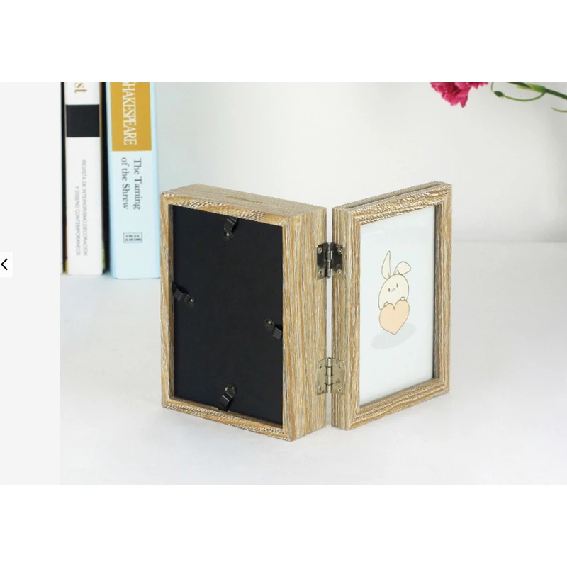 Kids piggy bank money saving box with double picture frame colleague