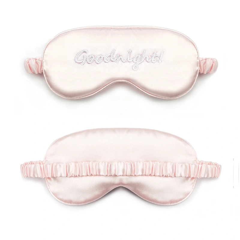 satin shading sleep eyemasks with embroidered logo