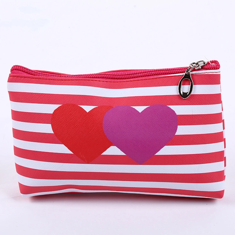 PVC three-piece make-up bag love stripe cosmetic bag waterproof wash bag