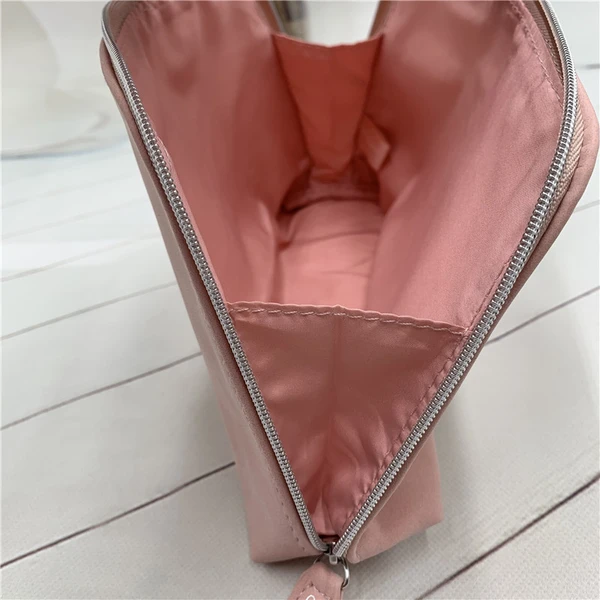large capacity frosted PU shells cosmetic bag pale pink