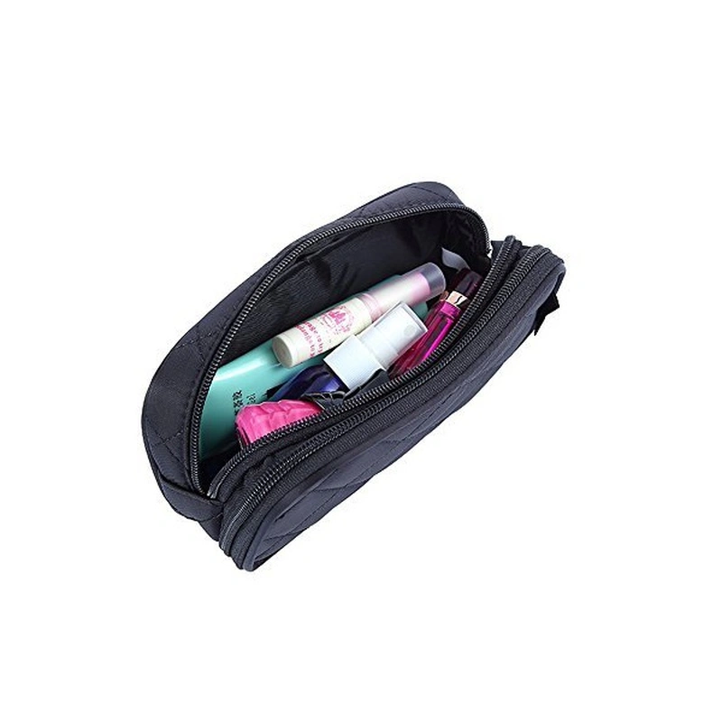 Double-Sided Cosmetic Pouch Bag for Travel Makeup Brush Organizer Makeup Bag