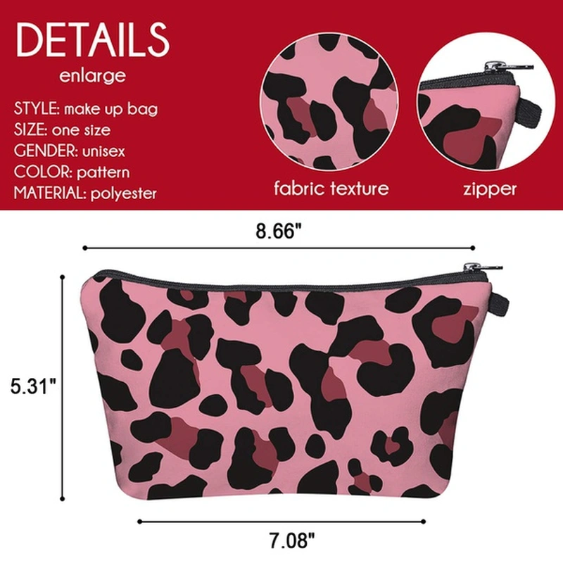 Pink Leopard Cosmetic Pouch